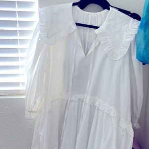 Bohemian white dress with camisole